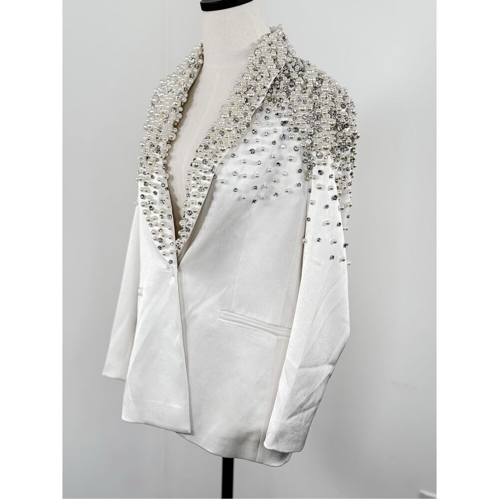 Alice + Olivia White Embellished Blazer - Picture 7 of 15